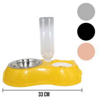 Dispensador de comida doble para Mascotas