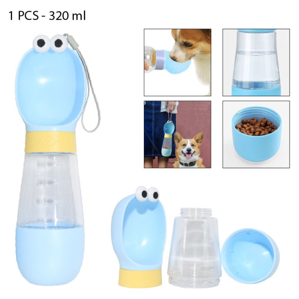 BOTELLA Y COMEDERO PARA MASCOTA 320ML